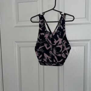 Lululemon Navy and Pink Crossback Sports Bra